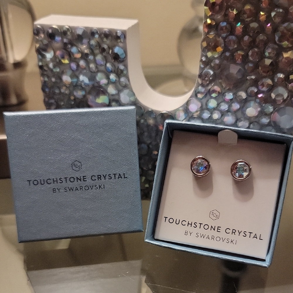 Touchstone Crystal by Swarovski Aurora Boreale Ice Earrings